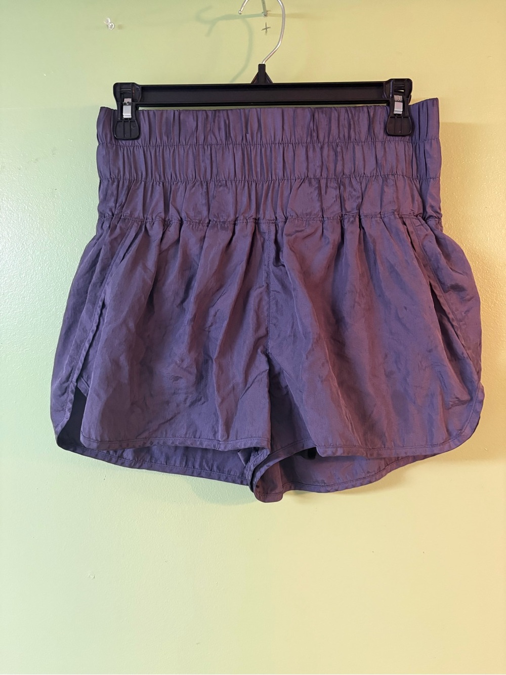 Women's Free People High-Waist Ruched Waistband Purple Shorts